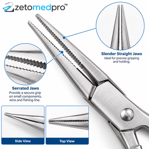 Pinzas Hemostáticas con Mordazas Dentadas de 7 Pulgadas para Joyería, Reparación de Líneas de Pesca y Sujeción Segura ZetomedPro - Product Image 5