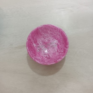 Handmade Resin Shallow Fruit Salad Serving Bowl Swirl Pattern Pink <b>Marble</b> Texture Food Grade Eco-Friendly Durable Party Use - Product Image 6