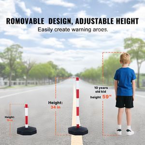 Conos Delimitadores de Tráfico Ajustables de 8 Pies con Cadena, Paquete de 2 Barreras de Seguridad Vial con Base Rellenable, Productos de Advertencia 'C' - Product Image 2