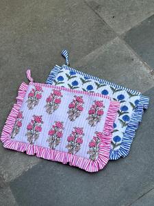 Eco-Friendly Lightweight Durable Tassel Block Quilted Cotton Handcrafted Pouch Reusable Fashionable Zipper Bag Cosmetics <b>Case</b> - Product Image 2