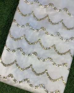 Tissu en dentelle à sequins brodés de perles pour Abaya, Kaftan, vêtements de mode, textile personnalisé, exportateur en gros - Product Image 6