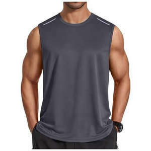 Camiseta sin mangas ligera 100% algodón 240g para hombre, chaleco deportivo elástico para gimnasio, tela de alto rendimiento de secado rápido - Product Image 4