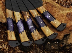 Ensemble de couteaux de chef japonais, acier Damas forgé à la main, manche en bois, 8-9,9 pouces, couteaux de cuisine pour droitiers - Product Image 2