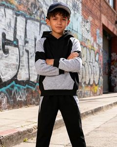 ชุดฮู้ดดี้และกางเกงวอร์มเด็ก ชุดวอร์มเด็กฤดูหนาว ผ้าฟลีซอุ่นๆ ชุดลำลองเด็กชายเด็กหญิง ชุดกีฬา - Product Image 3