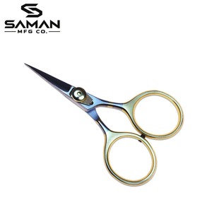Ciseaux de pêche ajustables en acier inoxydable pour la montage de mouches, avec anneaux dorés, outils de coupe de précision, ciseaux de salon de beauté avec vis - Product Image 2