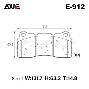 Pastillas de Freno de Alto Rendimiento para Caliper JBT JB4P - Product Image 2