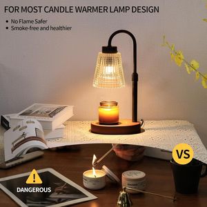 Lampada Scaldacera Elettrica Nera con Timer e Dimmer, per Barattoli di Cera Profumata, con 2 Lampadine, Scaldacandele per la Festa della Mamma/Compleanno - Product Image 5