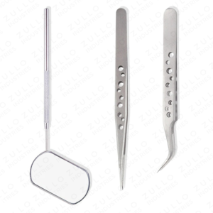 Professional Eyelash Extension Tweezers with Mirror Handle Solid Color Stainless Steel New Design Precision Lash <b>Tool</b> Kit - Product Image 4