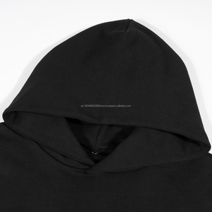 Logotipo personalizado en blanco de gran tamaño Boxy recortada sudaderas con capucha sin bolsillo hombres peso pesado 100% algodón francés Terry 500 Gsm Sudadera con capucha - Product Image 4