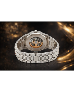 Reloj de moda antiguo con moissanita helada, colección de cronógrafos esqueletizados con diamantes baguette pavé, de acero inoxidable, estilo hip hop para hombre. - Product Image 2