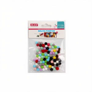 Palline Pom-Pom Iln da 0,8 cm Multicolore, Perline per Progetti Fai-da-Te - Product Image 1