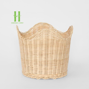 Best Selling Customizable Eco-Friendly Boho Rattan Tray Basket Bowl Storage Serving Food <b>Container</b> Made in Vietnam Factory HNH - Product Image 5