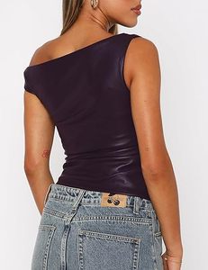 Fabricante de Tops de Cuero para Mujer, Personalización de Marca, Chaleco Corto sin Mangas, Venta al Por Mayor - Product Image 2