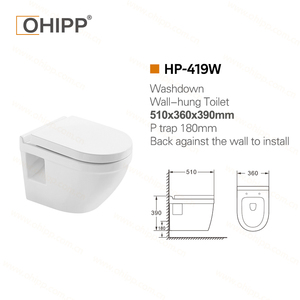 Alta Temperatura 1380 ° Sistema <span class=keywords><strong>de</strong></span> inodoro suspendido en pared con <span class=keywords><strong>tapa</strong></span> <span class=keywords><strong>de</strong></span> PP, <span class=keywords><strong>cisterna</strong></span> <span class=keywords><strong>oculta</strong></span> moderna y sifón en P para lavabo en villas - Product Image 2