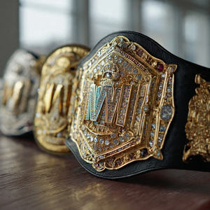 Cinturones de Campeonato de Artes Marciales al por Mayor, Cinturón de Cuero Champion, Cinturones de Título de la Unión Mundial de Karate y Kickboxing - Product Image 5