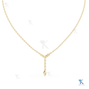 สร้อยคอรูปตัว Y ประดับเพชรเลี้ยงในห้องปฏิบัติการ ทองคำแท้ 14K 18K สำหรับผู้หญิง ดีไซน์คลาสสิก ทรงหยดน้ำ ประดับเพชรทรงเหลี่ยม งานละเอียด เหมาะสำหรับงานปาร์ตี้ - Product Image 4