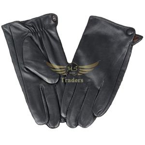 Gant polyvalent en cuir de mouton véritable pour hommes, chaud et confortable pour les textos à écran tactile et la conduite. - Product Image 1