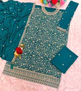 Traje Sharara de Georgette Sintético con Bordado de Alta Calidad, Diseño de Última Moda, Vestido Étnico Pakistaní de Fab Zone para Fiestas - Product Image 5