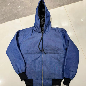 Vestes actives à capuche en toile de coton vintage, chaudes, lourdes, coupe ample, respirantes, écologiques, unisexes, logo personnalisable - Product Image 1