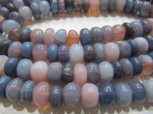 Perles d'opale bleue lavande naturelle, rondes, lisses, 8-9 mm - Product Image 1