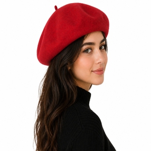 Unisex Custom Color <b>Beret</b> Cap Soft Wool Style French Hat Classic Casual Fashion Warm Elegant Headwear French Feel Classic Look - Product Image 3