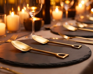 Ensemble de serveurs à gâteau en laiton doré, couverts en métal de luxe, design artisanal durable, idéal pour les occasions de mariage - Product Image 5
