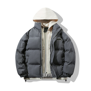 Chaqueta Acolchada con Capucha para Invierno, Unisex, Gruesa, de Algodón y Poliéster, Resistente al Viento, con Cierre, Informal, Holgada - Product Image 5
