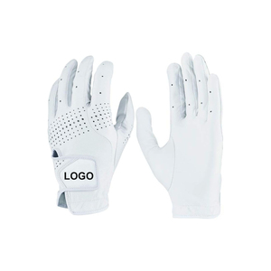 Custom Logo Left Handed Sheepskin Golf Glove-Breathable Anti-UV Windproof Adjustable Wrist <b>Strap</b> Hook & Loop Closure - Product Image 4