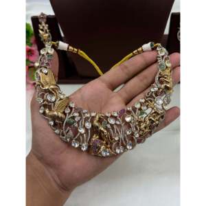 24K Gold Plated Bridal Fine Jewelry Set-Royal Premium Garden Collection Wedding India - Product Image 2