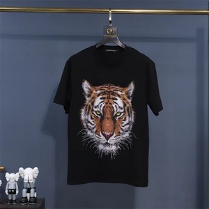 Custom <b>Men's</b> Tiger Print Cotton T-Shirt Soft Breathable Casual Style <b>Animal</b> Pattern Front Logo Tee Manufacturer Bulk Supply - Product Image 3