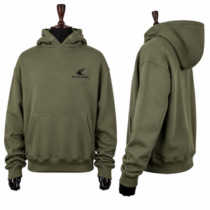 Sudadera con Capucha Bordada con Estampado Digital, Efecto Desgastado, para Otoño, 430 GSM, 100% Algodón - Product Image 5
