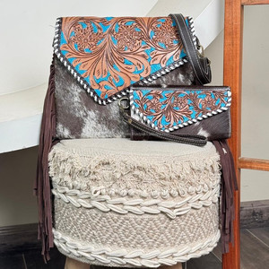 ชุดคอมโบ2ชิ้นสำหรับผู้หญิงกระเป๋าหนังวัวคาดลำตัว & กระเป๋าคลัทช์ใส่บัตรแบบ2025ใหม่ - Product Image 4