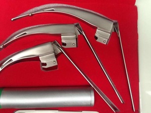 Nuevo Set de Laringoscopio LED de Fibra Óptica con Hoja #   Laringoscopios Quirúrgicos Tegra de Acero Inoxidable Alemán con Mango Mediano 2, 3 y 4 CE - Product Image 4