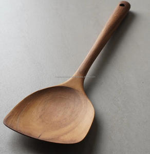 Espátula de cocina de madera hecha a mano de alta calidad, utensilio de mango largo, cuchara de madera, espátula para cocinar, Cocina, Restaurante, uso - Product Image 5