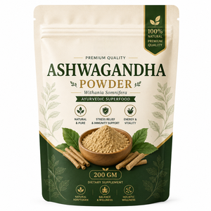 Poudre de racine d'Ashwagandha Premium 200g 100% Pure et Naturelle, Poudre de Withania Somnifera Finement Broyée, Poudre d'Ashwagandha d'Inde - Product Image 1