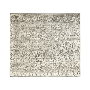 Alfombra de Seda y Lana Anudada a Mano con Diseño Desgastado, de Pelo Corto y Patrón de Espiral Neutro para Sala de Estar Moderna - Product Image 2