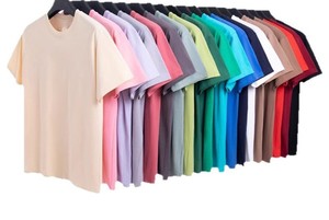 T-shirt décontracté pour homme à manches courtes et col rond, couleur unie, 230G, broderie personnalisée avec logo OEM, prix usine CN Bangladesh - Product Image 5