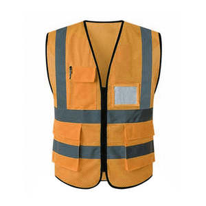 Polyester Safety Vest Hi Vis <b>Work</b> LED Flash <b>Waterproof</b> Reflective Customized Logo Customizable Size Color Unisex CIQ Certified - Product Image 1