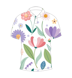 เสื้อโปโลพิมพ์ลายดอกไม้สีขาวสำหรับผู้ชายลำลองฤดูร้อนแขนสั้นแฟชั่นเสื้อยืดกอล์ฟ - Product Image 4