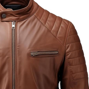 Veste en cuir pour homme, style slim fit tendance 2026, 100% cuir véritable, vêtement chaud de qualité supérieure, personnalisable - Product Image 6