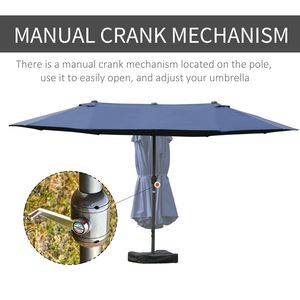 Tenda da Sole Rettangolare in Acciaio a Doppio Lato con Manovella Facilitata, Protezione UV, 2.7m x 3m, per Patio e Piscina Esterna - Product Image 5