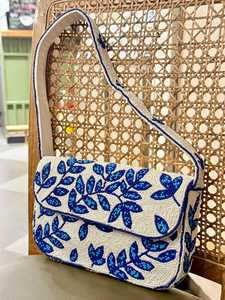 Bolso de Hombro/Bandolera Elegante, Bordado a Mano, con Cuentas Azul Rey y Colores Mixtos, Forma Personalizada - Product Image 6