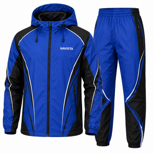 Custom Design Unisex Autumn Windbreaker Set Full <b>Zip</b> <b>Hooded</b> Jacket Matching Pants Outfit OEM ODM Breathable Waterproof - Product Image 5