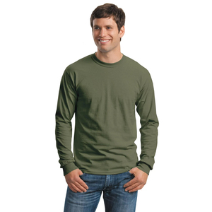 Camiseta de Manga Larga con Cuello Redondo para Hombre, Estampada, de Algodón Suave y Elástico, Básica y Lisa - Product Image 1
