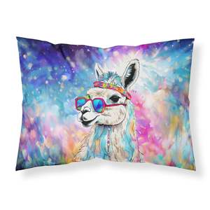 Nueva funda de almohada ligera supersuave con ilustraciones Hippie, funda de cojín de Llama de tamaño estándar decorativa de fácil cuidado - Product Image 1