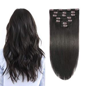 Hot Selling <b>Clip</b> <b>in</b> <b>Hair</b> <b>Extensions</b> Jet <b>Black</b> Color Human <b>Hair</b> Remy Straight Grade 12A 100% Remy Human <b>Hair</b> <b>Extensions</b> <b>Clip</b> <b>Ins</b> - Product Image 1