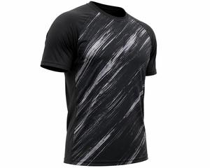 Men's Short Sleeve O-Neck T-Shirt <b>Raglan</b> Sleeve Striped Print Quick Dry Knitted Polyester Slim Fit Sporty Style Men T-Shirt - Product Image 3