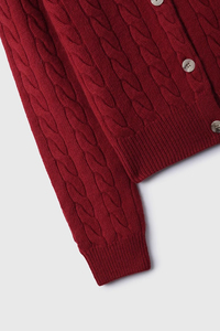 Suéter de punto a rayas rojas y blancas para hombre, manga larga, corte regular, para otoño - Product Image 2
