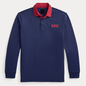 Camiseta de Rugby de Manga Larga de Algodón Transpirable Tejida en Pakistán para Hombre con Bordado Personalizado para Uniforme de Equipo y Uso Casual - Product Image 1