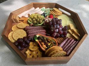 Bandeja de Servir de Madera con Acabado Liso y Diseño Elegante para Entretenimiento en Interiores y Exteriores a Bajo Precio - Product Image 5
